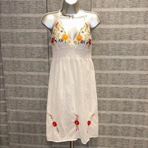 Floral Embroidered White Dress